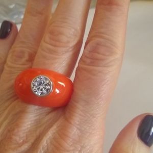 Angelique de Paris silver stone ring